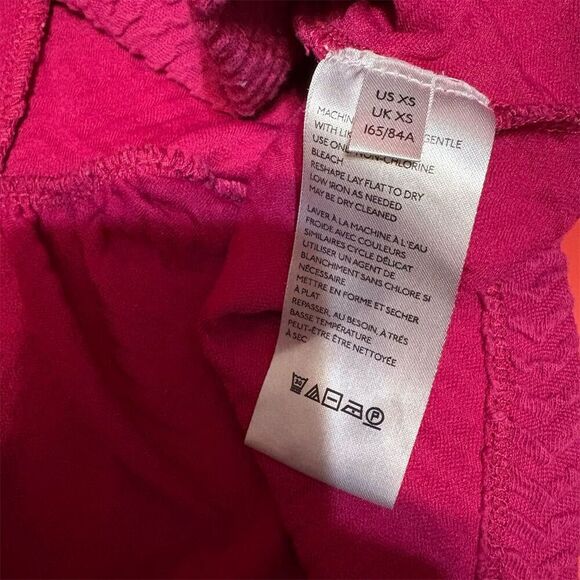 Maeve Women's XS Pink Textured‎ Peplum Blouse Long Sleeve - Picture 6 of 9